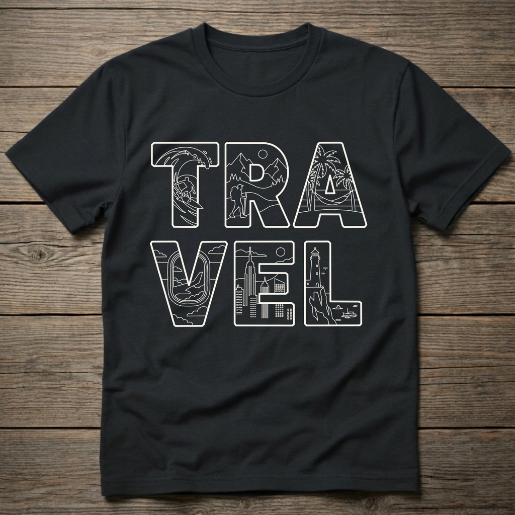 Travel Stacked Light Outline