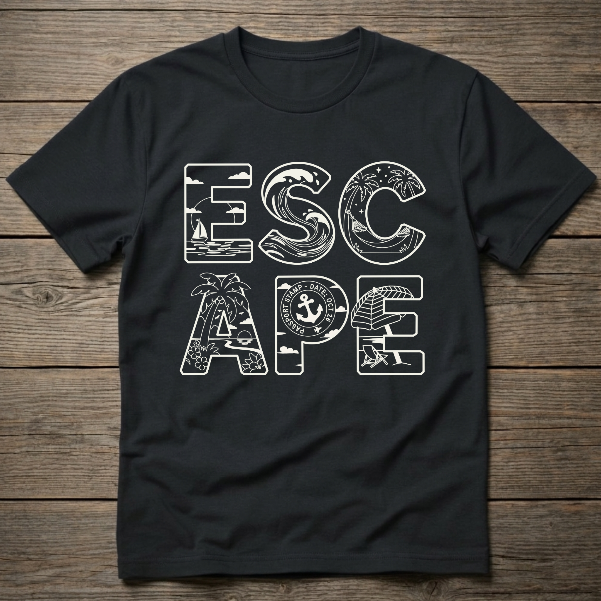 Escape Stacked Light Outline