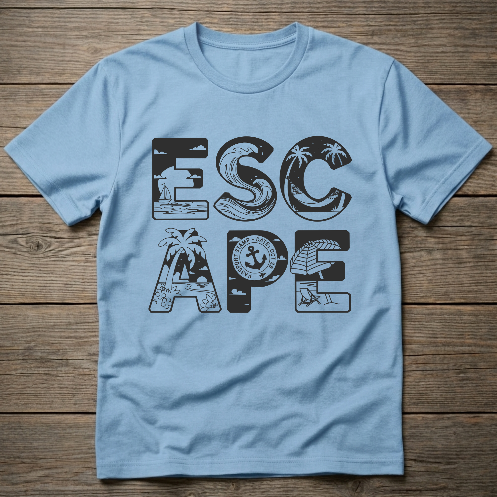 Escape Stacked Dark Outline
