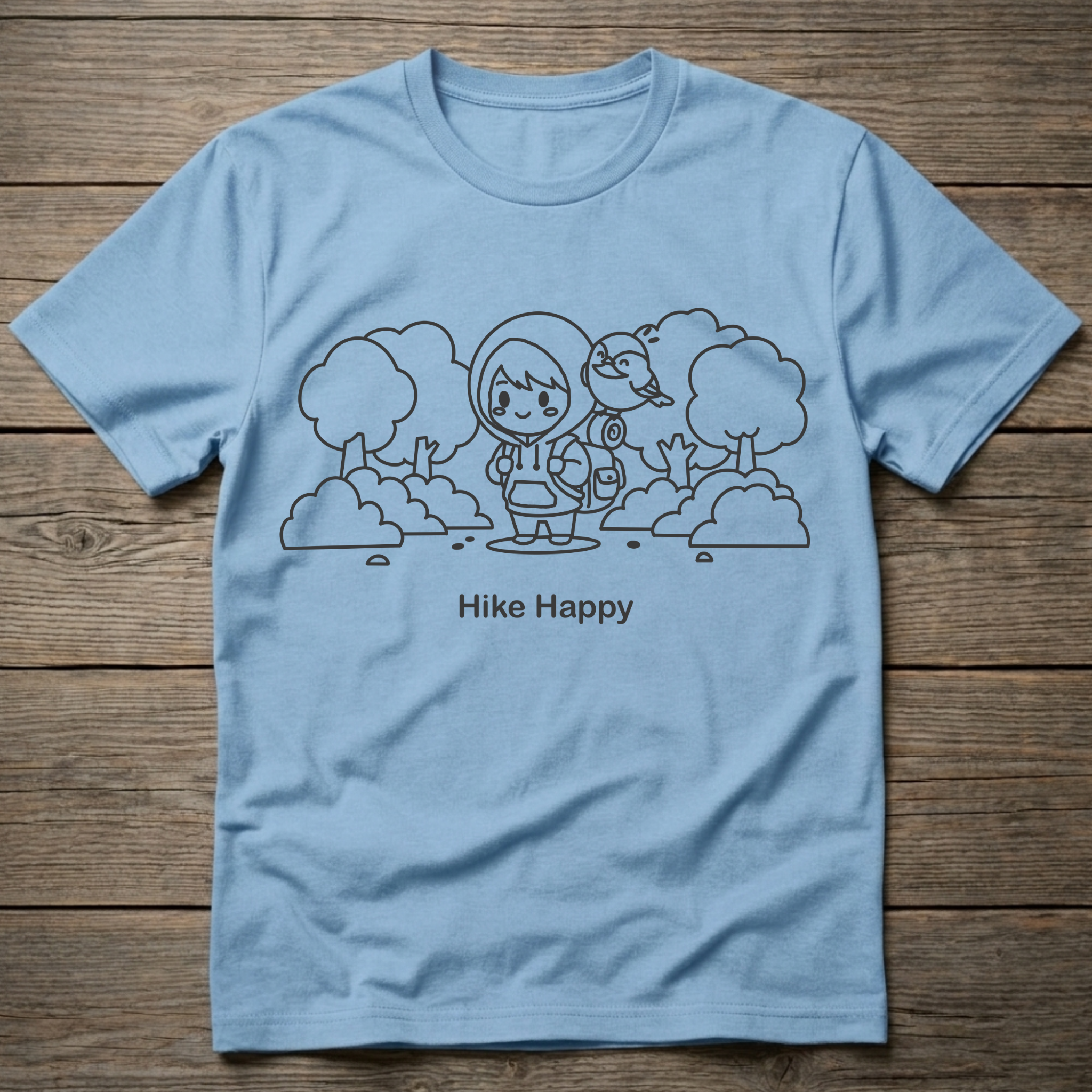 Hike Happy Dark Outline