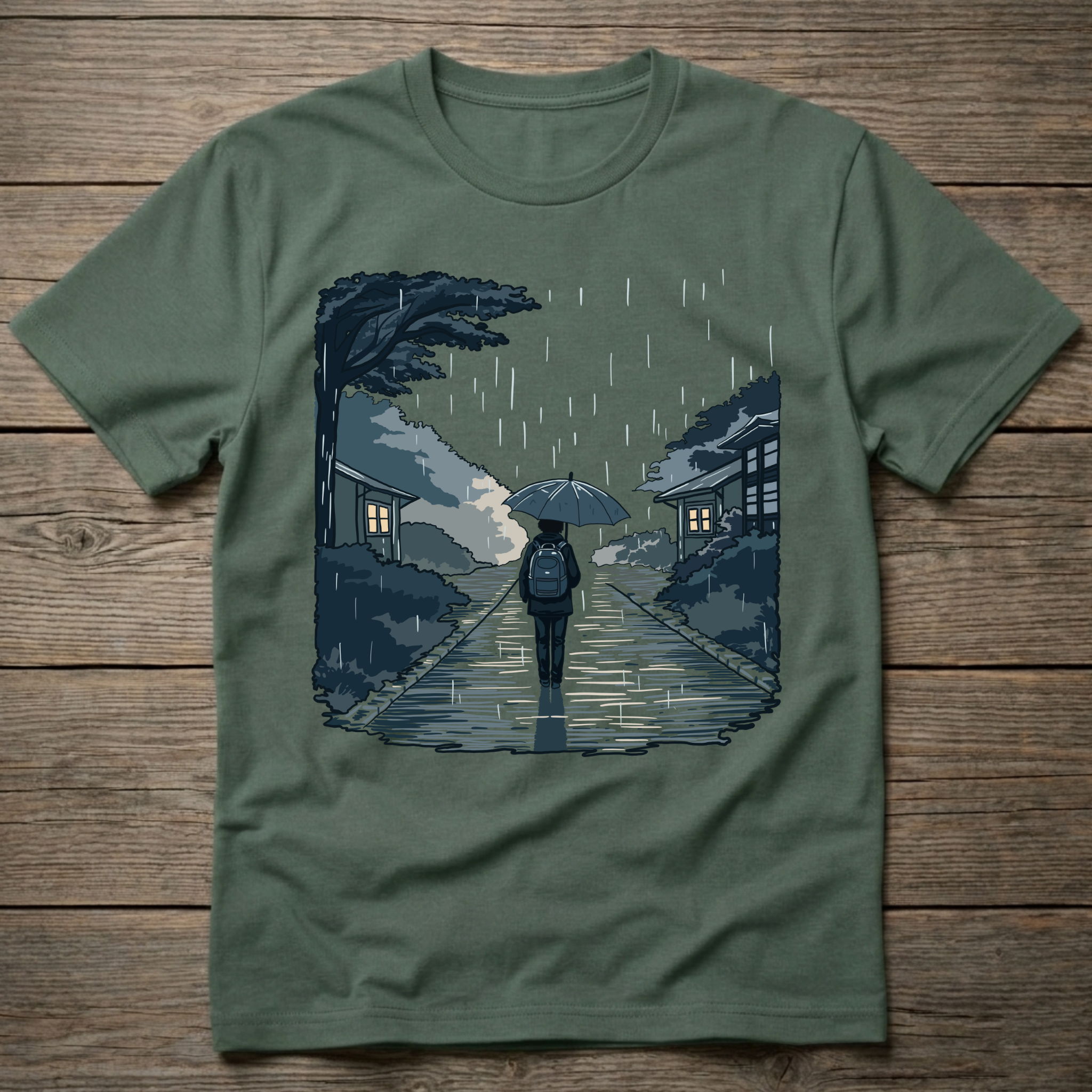 Under Umbrella In Rain