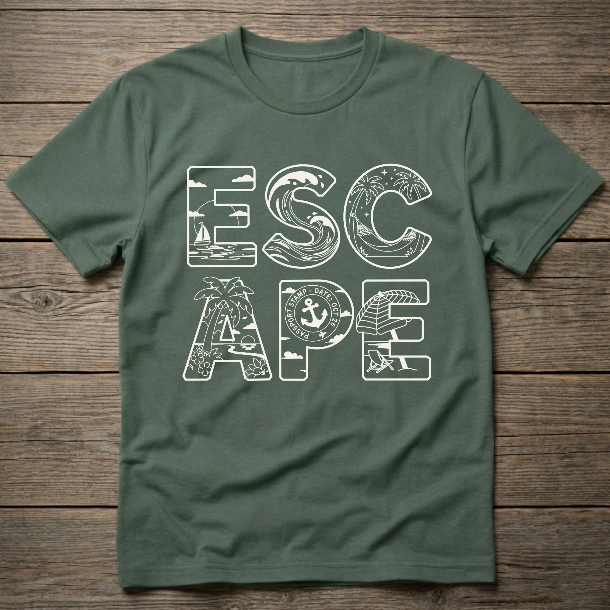 Escape Stacked Light Outline