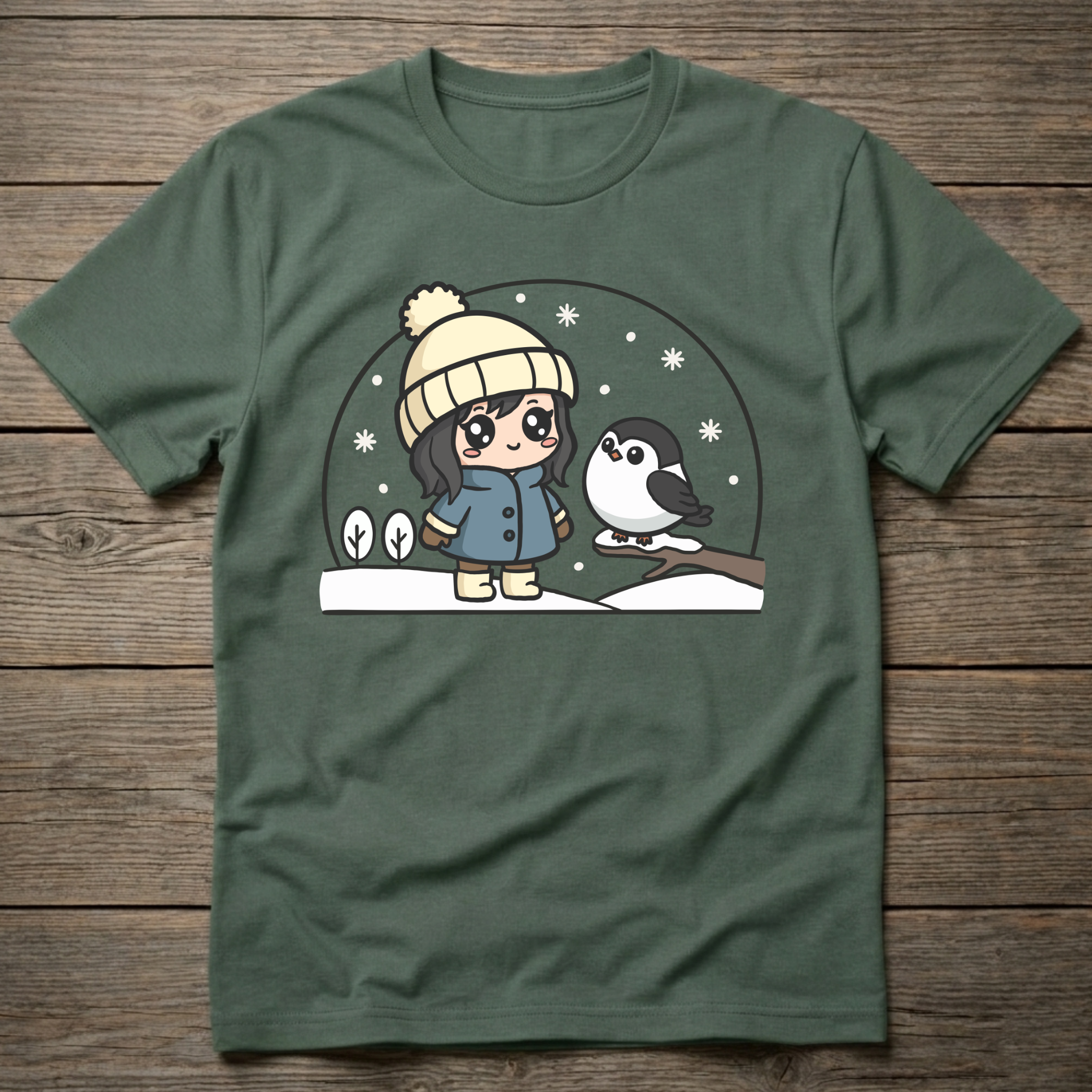 Girl With Snow Bird