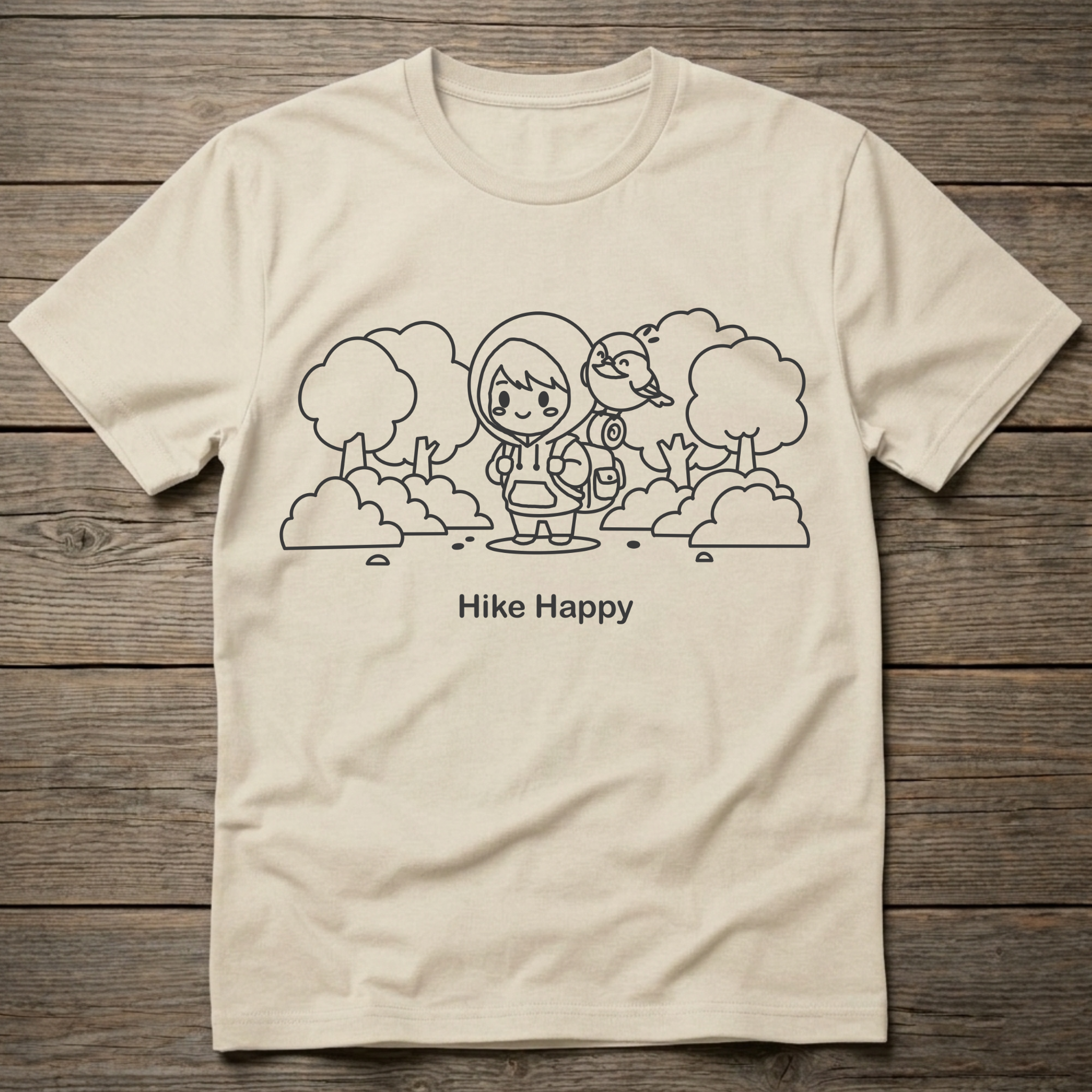 Hike Happy Dark Outline