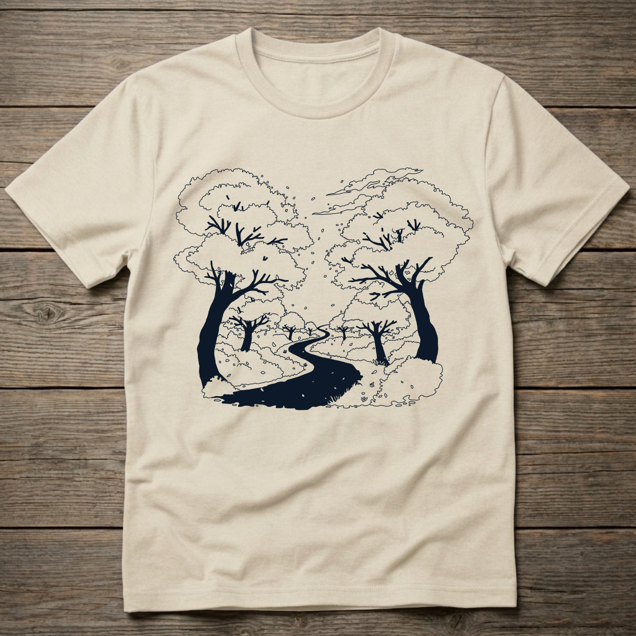 Cherry Blossom Dark Outline