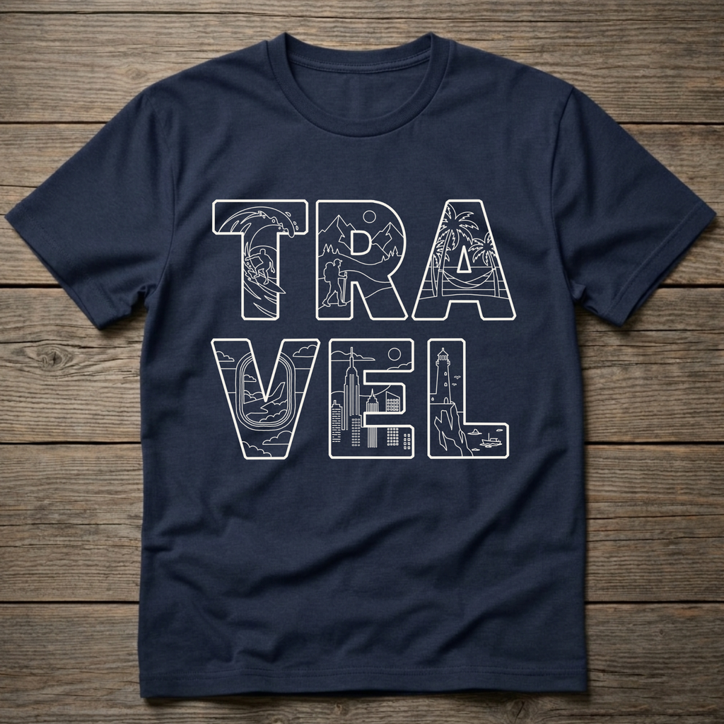 Travel Stacked Light Outline