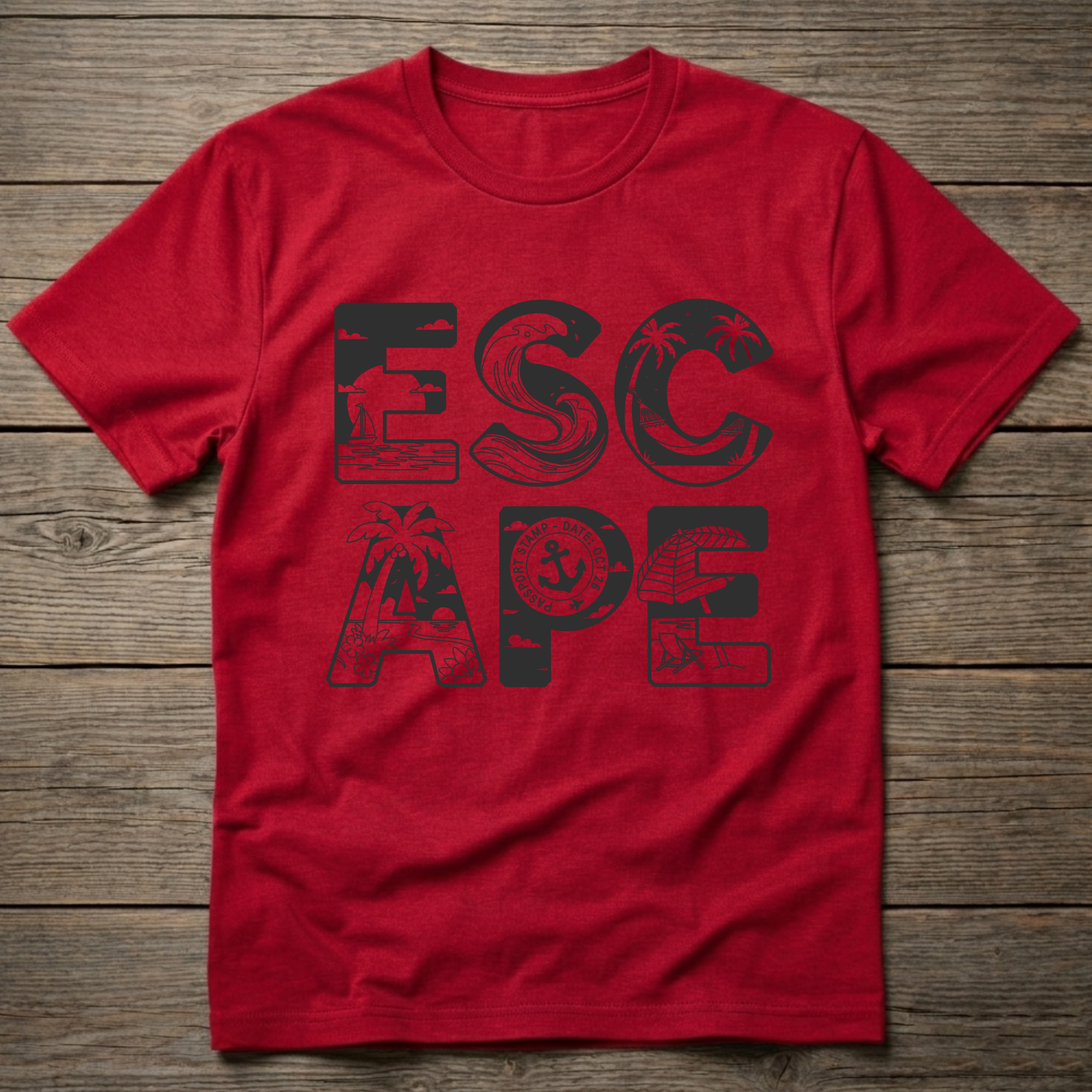 Escape Stacked Dark Outline
