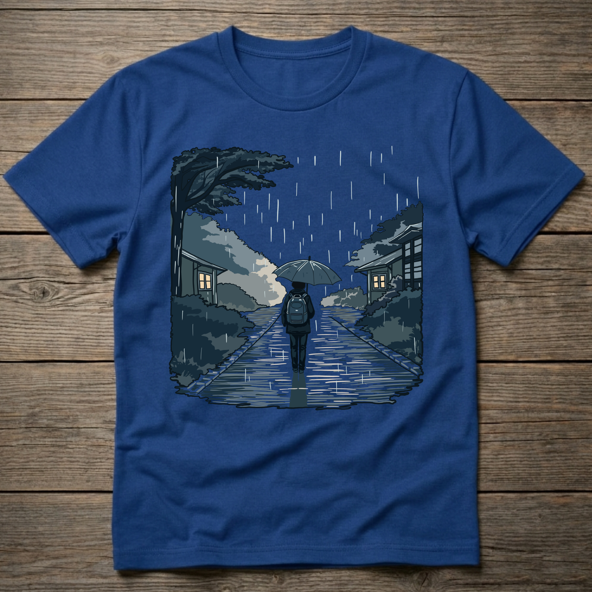 Under Umbrella In Rain