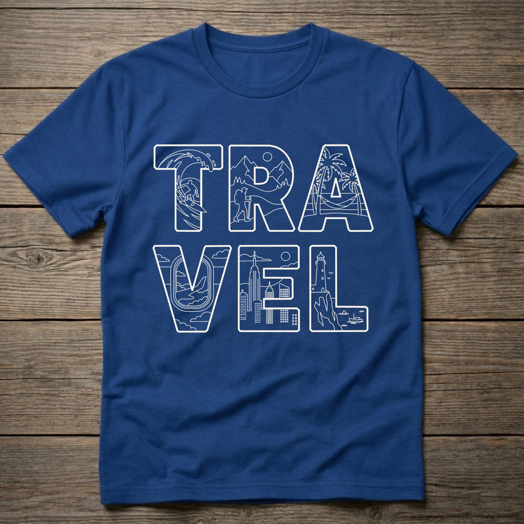 Travel Stacked Light Outline