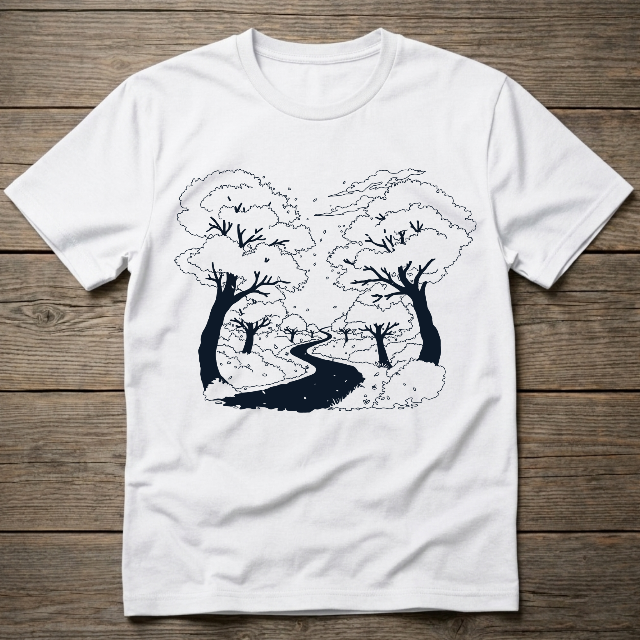 Cherry Blossom Dark Outline