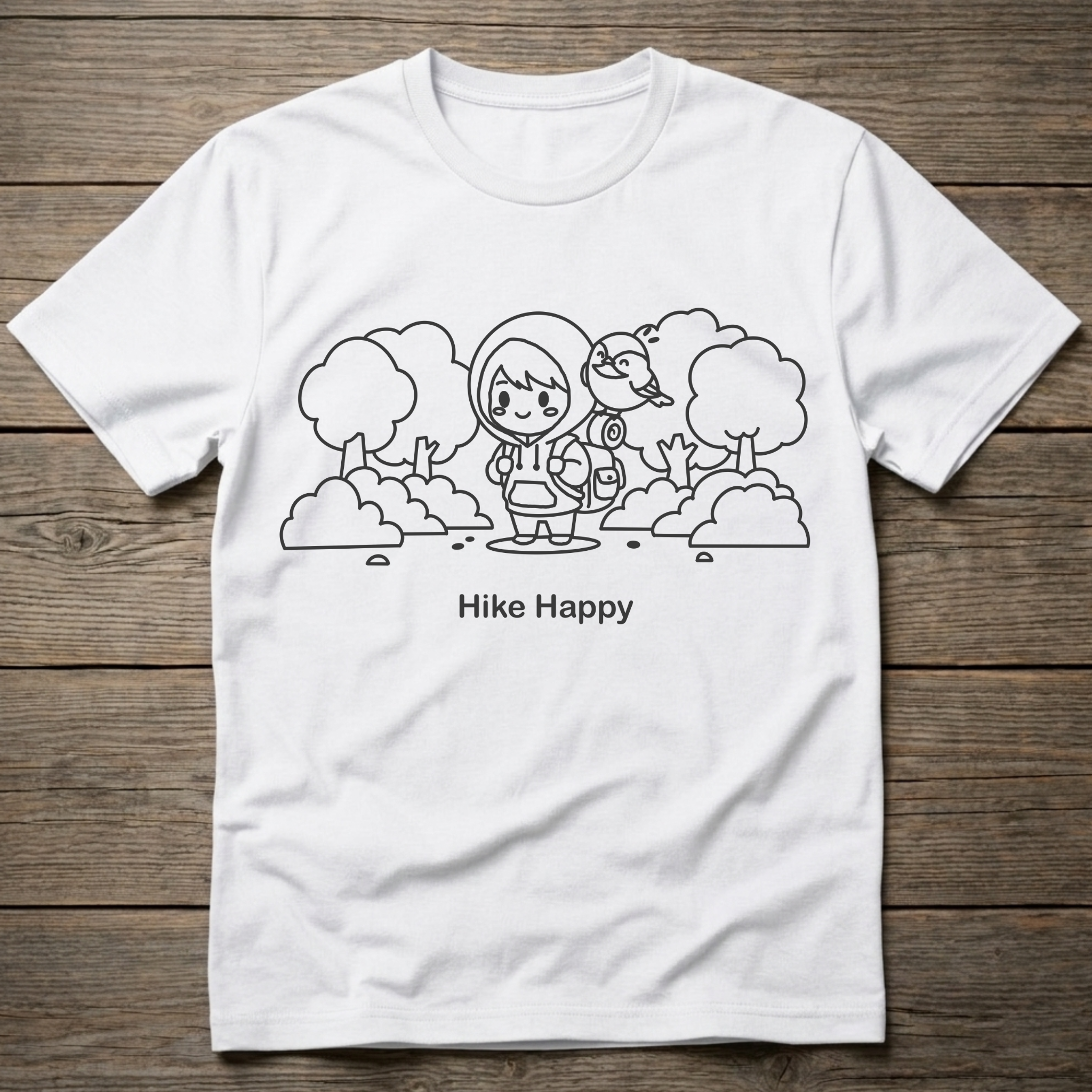 Hike Happy Dark Outline