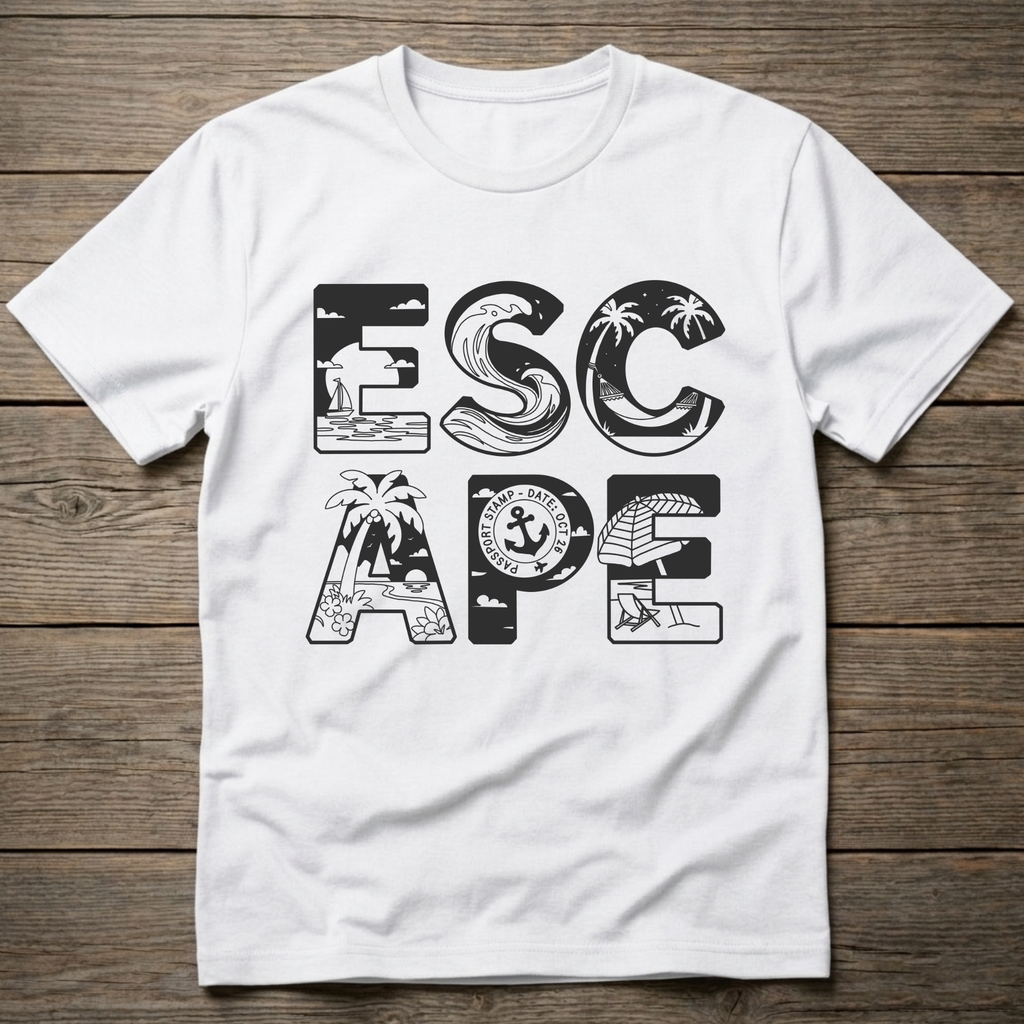 Escape Stacked Dark Outline
