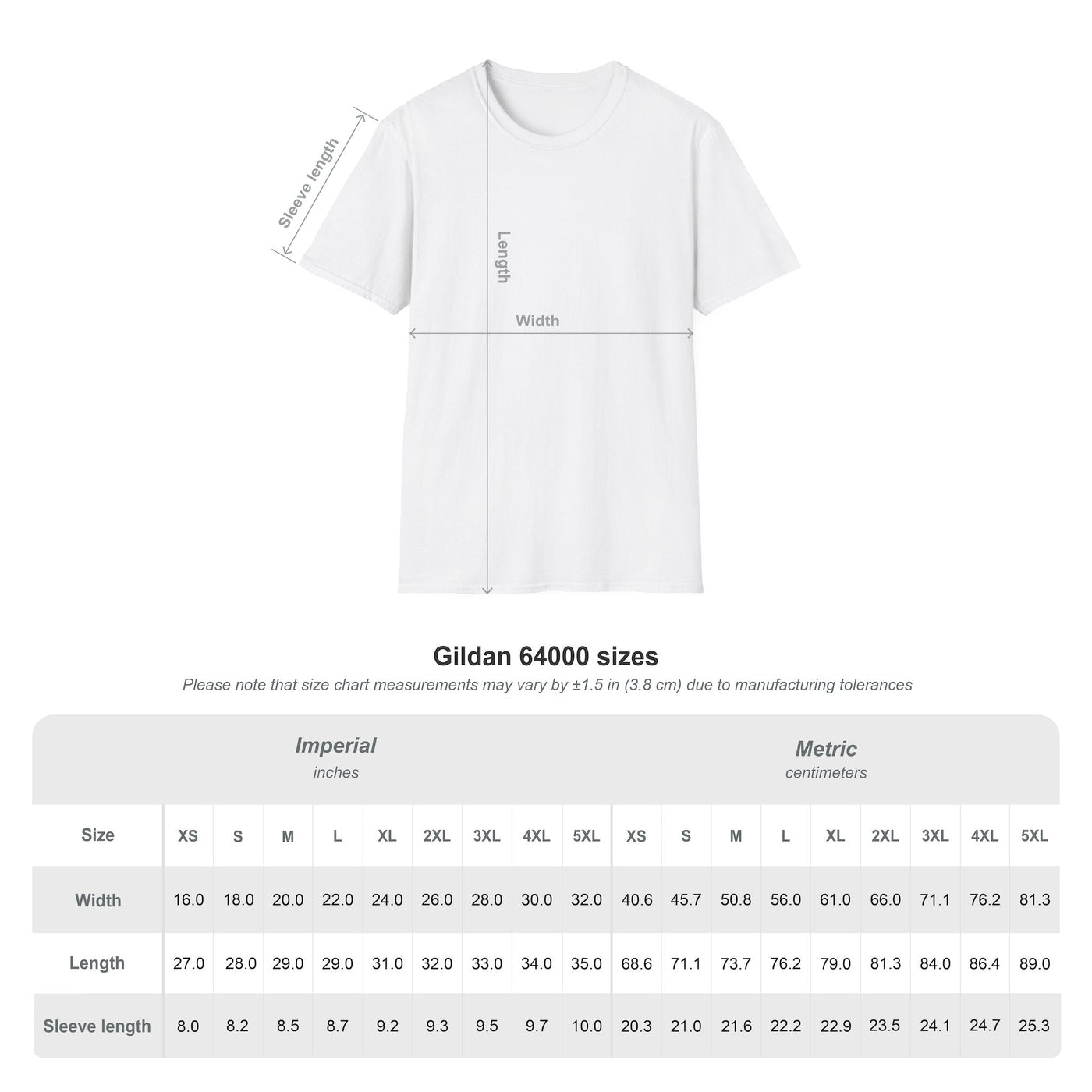 bmp-sizechart-tshirt for Nature Outdoors Theme